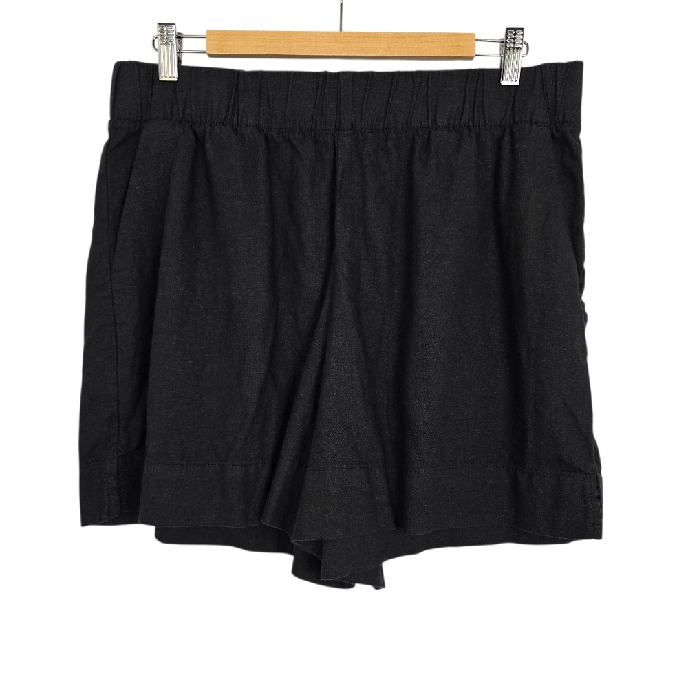 GAP Women’s Linen Blend Shorts Pull On Split Side Hem Side Pockets L